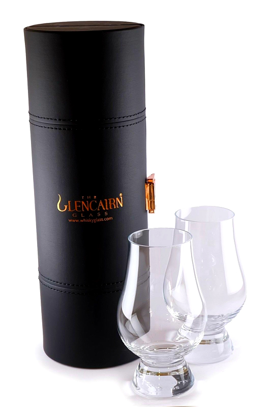 Buy Glencairn Leather Travel Case With 2 Crystal Glass
